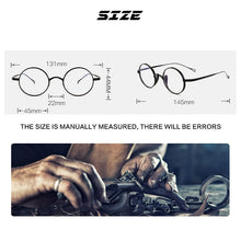 Load image into Gallery viewer, 2024 Vintage Pure Titanium Glasses Frame Men Round Optical Myopia Prescription Eyeglasses Frame Women  Brand Small Eyewear