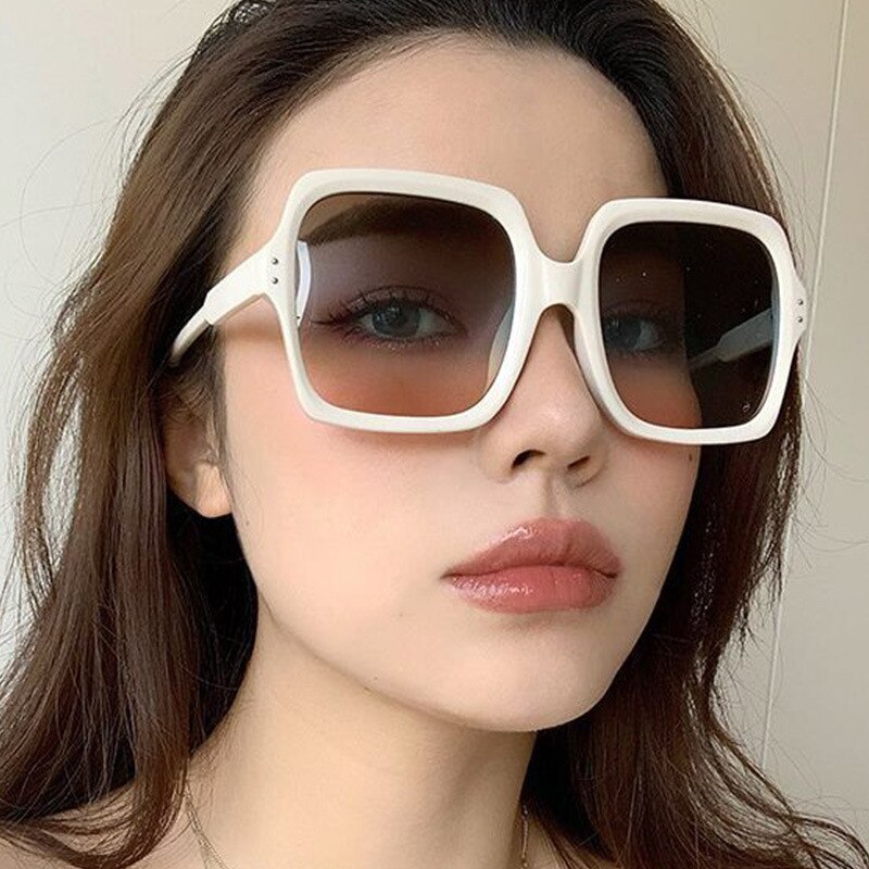 2023 Vintage Sunglasses Square Large Frame Sunglasses Women Brand Designer  Retro Gradient Color Sunglasses Eyewear UV400