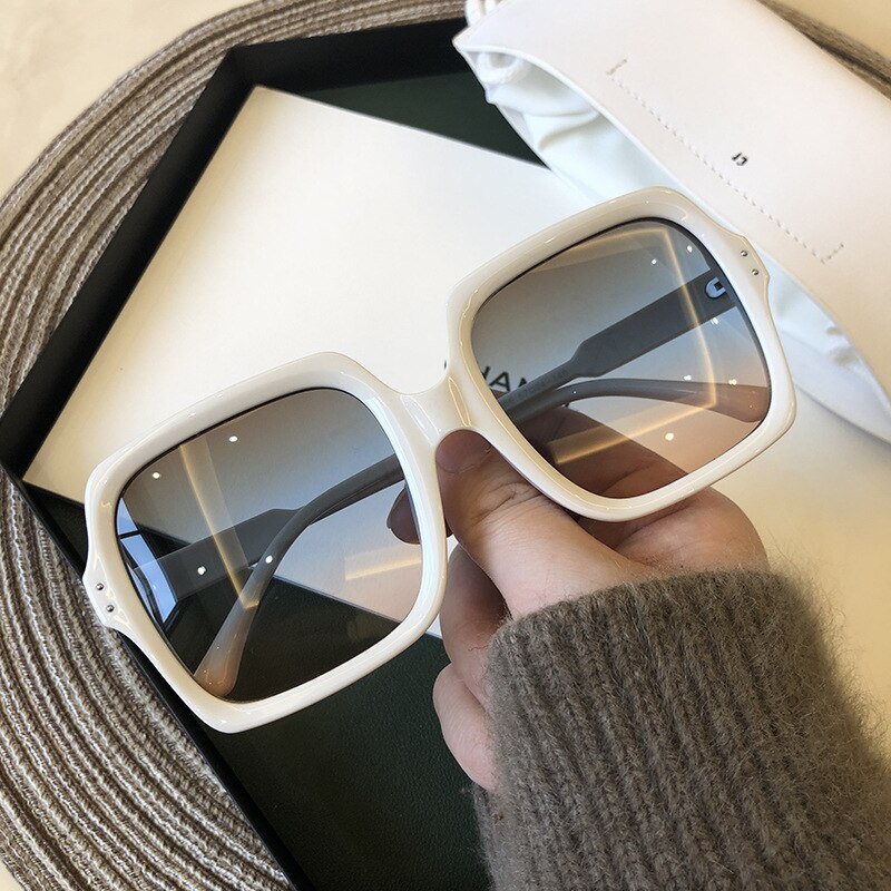 2023 Vintage Sunglasses Square Large Frame Sunglasses Women Brand Designer  Retro Gradient Color Sunglasses Eyewear UV400