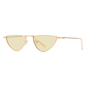2023 Vintage Triangle Metal Frame Sunglasses Women  Gradient Pink Blue Ocean Lens Shades Eyewear Sun Glasses Oculos UV400