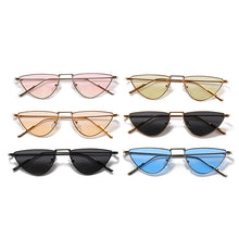 Load image into Gallery viewer, 2023 Vintage Triangle Metal Frame Sunglasses Women  Gradient Pink Blue Ocean Lens Shades Eyewear Sun Glasses Oculos UV400