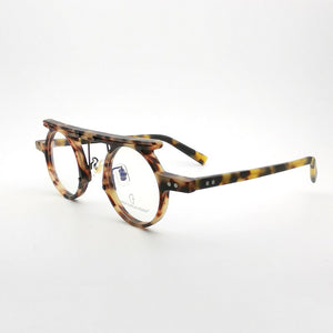 2023  Optical Acetate  Eyeglasses frames womens Men Vintage Brown Handmade Round blue light glasses Retro
