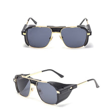 Carica l&#39;immagine nel visualizzatore di Gallery, 2022 Donna Uomo Steampunk Occhiali da sole Retro Shades Side Shields Style Square Metal Occhiali da sole Occhiali Punk UV400