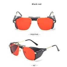 Carica l&#39;immagine nel visualizzatore di Gallery, 2022 Donna Uomo Steampunk Occhiali da sole Retro Shades Side Shields Style Square Metal Occhiali da sole Occhiali Punk UV400