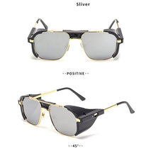 Carica l&#39;immagine nel visualizzatore di Gallery, 2022 Donna Uomo Steampunk Occhiali da sole Retro Shades Side Shields Style Square Metal Occhiali da sole Occhiali Punk UV400