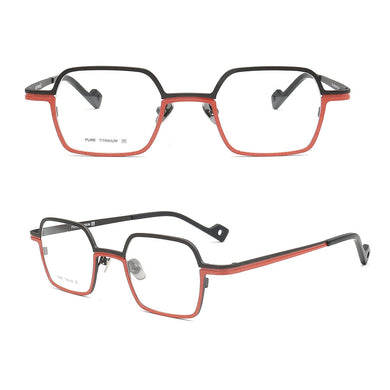 2022 Women Pure Titanium Glasses Frames Men Square Eyeglasses Frames Optical Metal Light Eyeglass Frames Blue Red Prescription