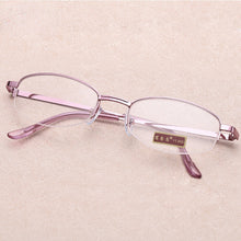 Load image into Gallery viewer, 2023 Women Thin Frame Half Frame Metal Alloy Anti-fatigue Reading Glasses  Purple Presbyopic Glasses +1.0 To +4.0