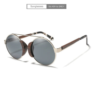 2023 Wooden Bamboo Round Sunglasses For Men And Women Polarized Lens Glasses Brand Designer