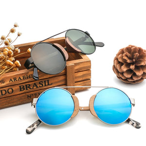 2023 Wooden Bamboo Round Sunglasses For Men And Women Polarized Lens Glasses Brand Designer