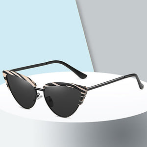 2023 cat's eye women's Sunglasses plastic metal mixed frame sunglasses street shooting European and American Sunglasses