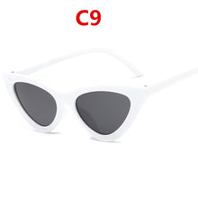Load image into Gallery viewer, 2022 fashion sunglasses woman brand Designer vintage retro triangular cat eye glasses oculos De Sol Transparent ocean uv400