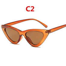 Load image into Gallery viewer, 2022 fashion sunglasses woman brand Designer vintage retro triangular cat eye glasses oculos De Sol Transparent ocean uv400