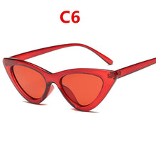 Load image into Gallery viewer, 2022 fashion sunglasses woman brand Designer vintage retro triangular cat eye glasses oculos De Sol Transparent ocean uv400