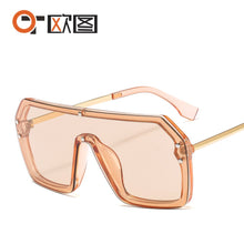 Load image into Gallery viewer, 2022 futuristic big rectangle FF logo sunglasses women uv400 high quality oversized shades for women retro mirro oculos de sol