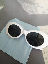 Load image into Gallery viewer, 2022 goggle Kurt Cobain glasses oval sunglasses ladies trendy  hot Vintage retro sunglasses Women's white black eyewear UV