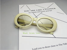 Load image into Gallery viewer, 2023 goggle Kurt Cobain glasses oval sunglasses ladies trendy  Vintage retro sunglasses Women&#39;s white black eyewear UV
