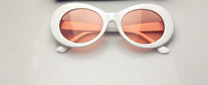 2023 goggle Kurt Cobain glasses oval sunglasses ladies trendy  Vintage retro sunglasses Women's white black eyewear UV