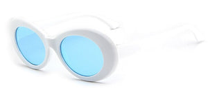 2023 goggle Kurt Cobain glasses oval sunglasses ladies trendy  Vintage retro sunglasses Women's white black eyewear UV