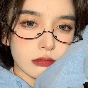 2023 ins Japanese half-frame decorative glasses female anime two-dimensional glasses frame Cos