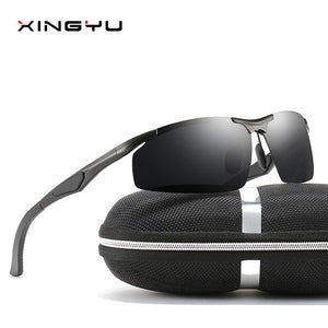 2023 men's Aluminium Magnesium frame polarized sunglasses outdoor metal frame sport sunglasses Windproof glasses
