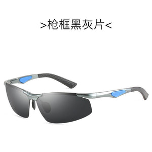 2023 men's Aluminium Magnesium frame polarized sunglasses outdoor metal frame sport sunglasses Windproof glasses