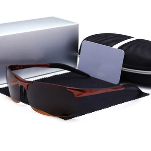 2023 men's polarized sunglasses uv400 driving glasses  brand designer Mercede aluminum magnesium half frame
