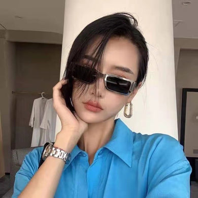 2023 metal small frame men and women sunglasses punk rectangular personality men's sunglasses UV400 women's sunglasses