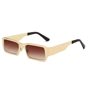 2023 metal small frame men and women sunglasses punk rectangular personality men's sunglasses UV400 women's sunglasses