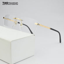 Load image into Gallery viewer, 2023 Brand Rimless eyeglasses women Square Glasses Frame men myopia computer spectacle frames Vintage Handmade designer nerd