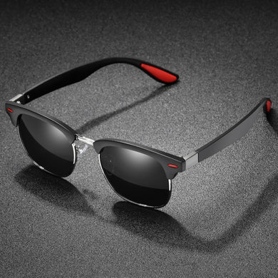 2022  Classic retro  polarized sunglasses Men Women BRAND DESIGN rice nail square half frame driver driving sunglasses UV400
