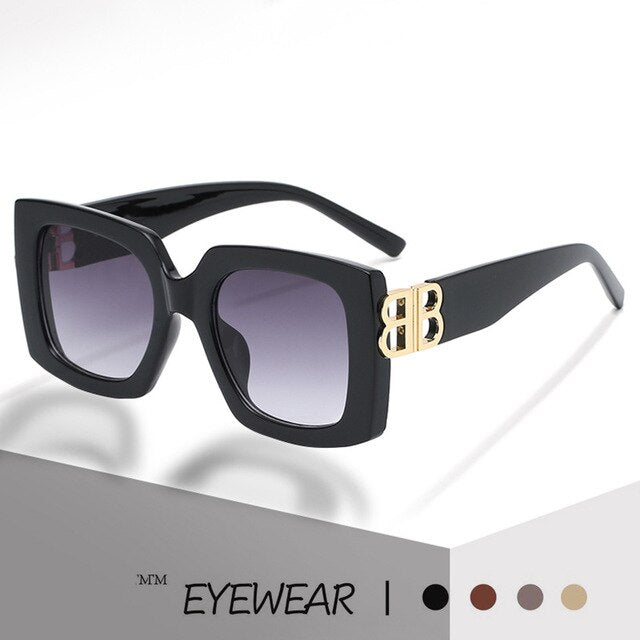 2022 new European and beautiful brand sunglasses fashion men's square big frame sunglasses UV400 driving retro sunglasses