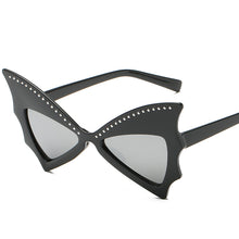 Load image into Gallery viewer, 2023 Oversize Sunglasses Women Bat Sharp Shades Sun glasses Rivet Big Frame Sunglass Personality Dance Party Glasses