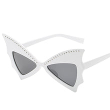 Load image into Gallery viewer, 2023 Oversize Sunglasses Women Bat Sharp Shades Sun glasses Rivet Big Frame Sunglass Personality Dance Party Glasses