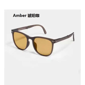 2023  Folded sunglasses Light sunglasses Women  Sunglasses Small Frame Round Driving Retro Outdoor Glasses UV400