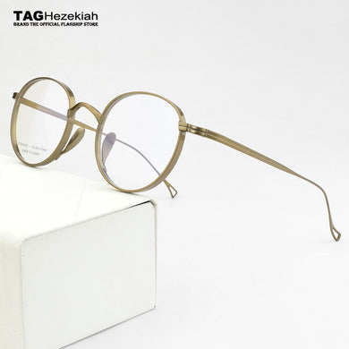 2023  Brand Round Titanium Glasses Frame Men Optical Myopia Prescription Eyeglasses Frame Women Ultralight Eyewear 113