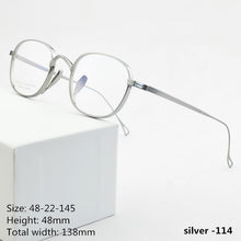 Load image into Gallery viewer, 2023  Brand Round Titanium Glasses Frame Men Optical Myopia Prescription Eyeglasses Frame Women Ultralight Eyewear 113