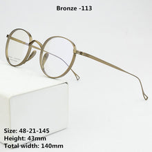 Load image into Gallery viewer, 2023  Brand Round Titanium Glasses Frame Men Optical Myopia Prescription Eyeglasses Frame Women Ultralight Eyewear 113