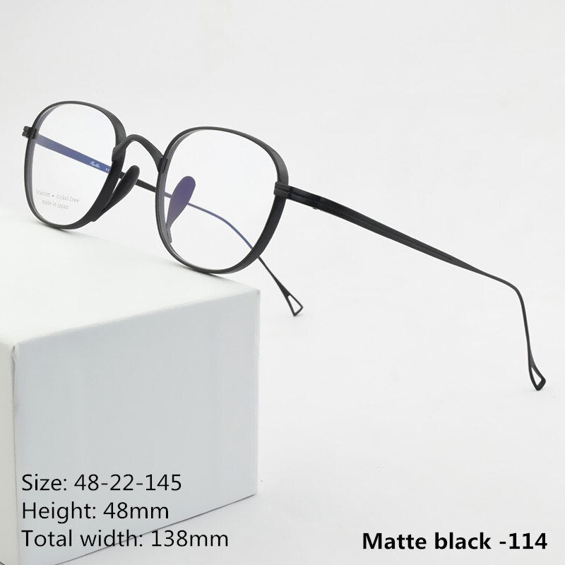 2023  Brand Round Titanium Glasses Frame Men Optical Myopia Prescription Eyeglasses Frame Women Ultralight Eyewear 113