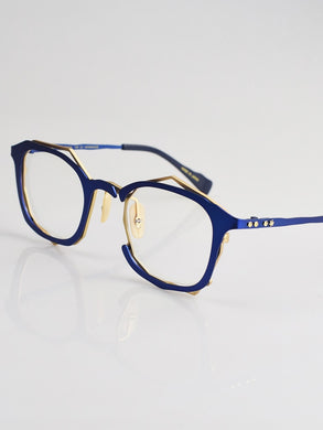 2023 color contrast splicing pure titanium myopia glasses male minority personality Japanese frame female round face