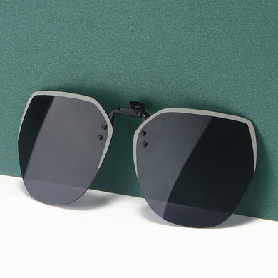 2023 flip-up sunglasses polarized clip frameless polygonal male and female sunglasses clip colorful myopia clip