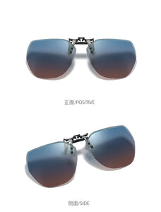 2023 flip-up sunglasses polarized clip frameless polygonal male and female sunglasses clip colorful myopia clip