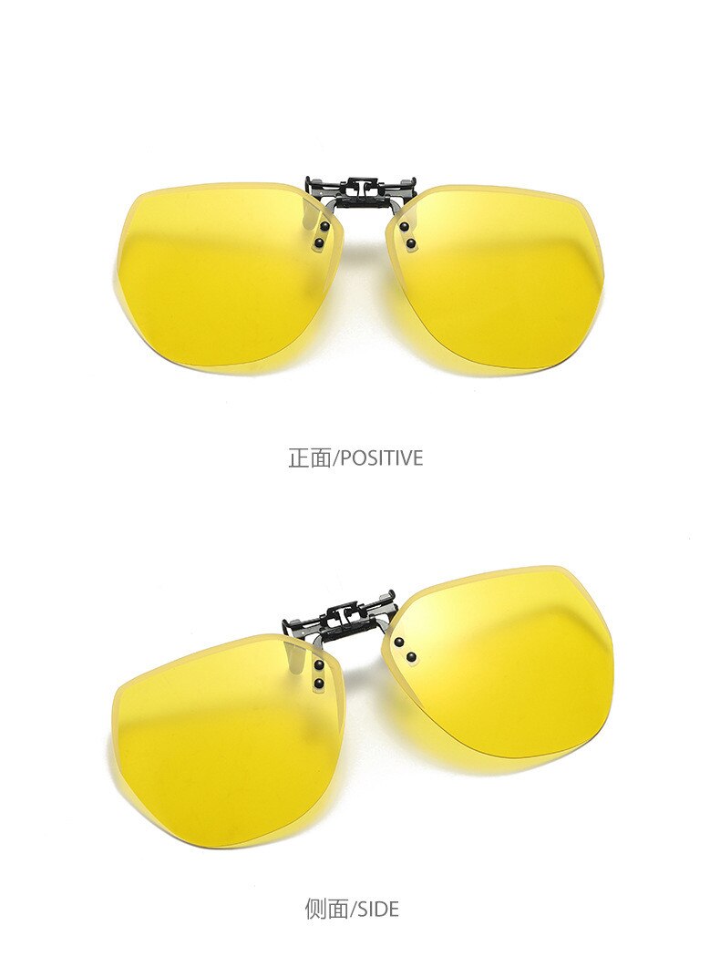 2023 flip-up sunglasses polarized clip frameless polygonal male and female sunglasses clip colorful myopia clip