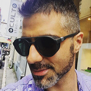 2023 round frame men's sunglasses cyberpunk style steampunk sunglasses men's outdoor driving fishing glasses