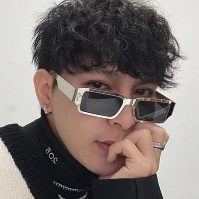2023 steel frame  brand design men's Sunglasses European and American trend Street Photo women's Sunglasse