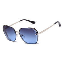 Carica l'immagine nel visualizzatore di Gallery, 2022 sunglasses female sun protection and uv protection round face thin sunglasses square gradient color Korean version glasses