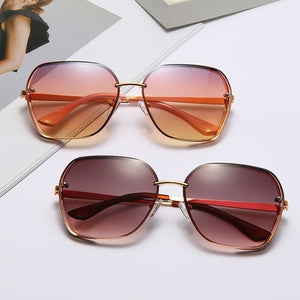 2022 sunglasses female sun protection and uv protection round face thin sunglasses square gradient color Korean version glasses
