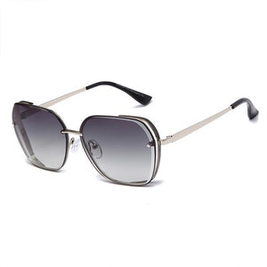 2022 sunglasses female sun protection and uv protection round face thin sunglasses square gradient color Korean version glasses