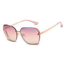 Carica l'immagine nel visualizzatore di Gallery, 2022 sunglasses female sun protection and uv protection round face thin sunglasses square gradient color Korean version glasses