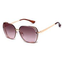 Carica l'immagine nel visualizzatore di Gallery, 2022 sunglasses female sun protection and uv protection round face thin sunglasses square gradient color Korean version glasses