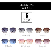 Carica l'immagine nel visualizzatore di Gallery, 2022 sunglasses female sun protection and uv protection round face thin sunglasses square gradient color Korean version glasses